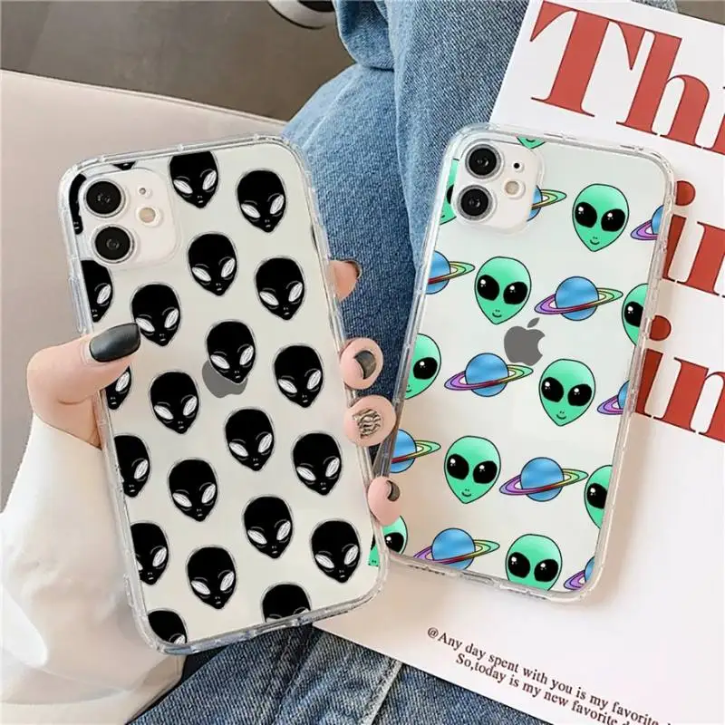 Мода E.T. Чехол для телефона Alien прозрачный iPhone 11 12 mini pro XS MAX 8 7 6 6S Plus X 5S SE 2020 XR |