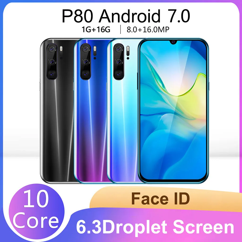 

Free Shipping Best PriceP80 Quad Core 6.3inch HD Camera Android 7.0 1G+16G GPS 3G Call Mobile Phone EU High Quality Purchasing