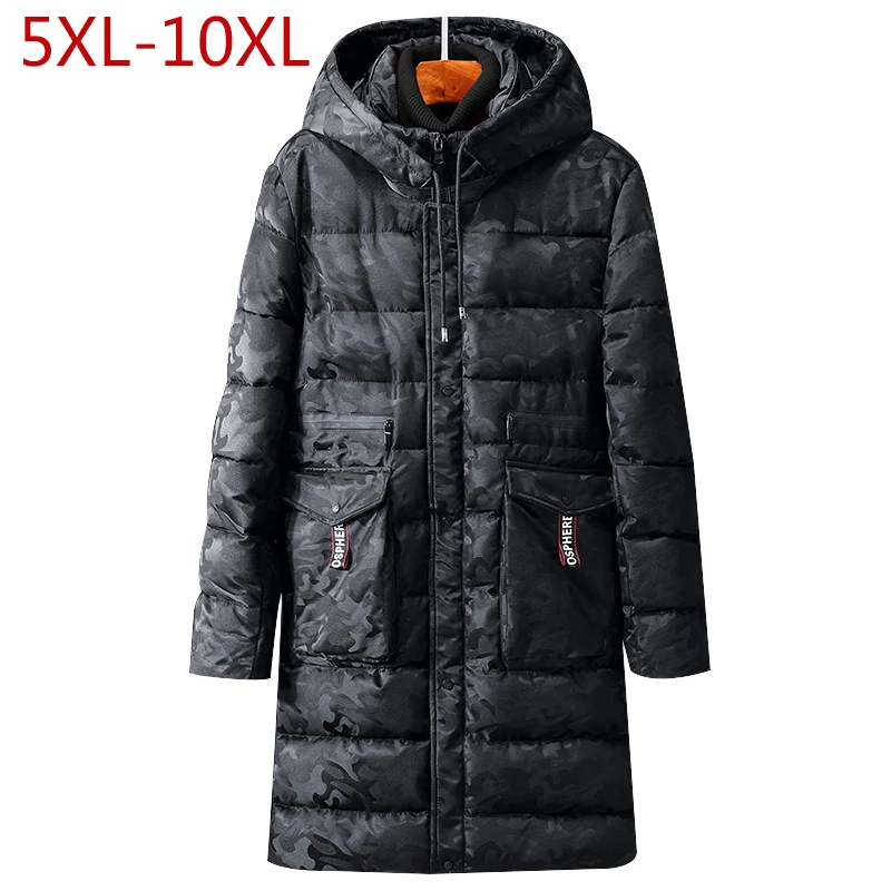 Мужские зимние камуфляжные куртки с капюшоном толстые теплые парки больших