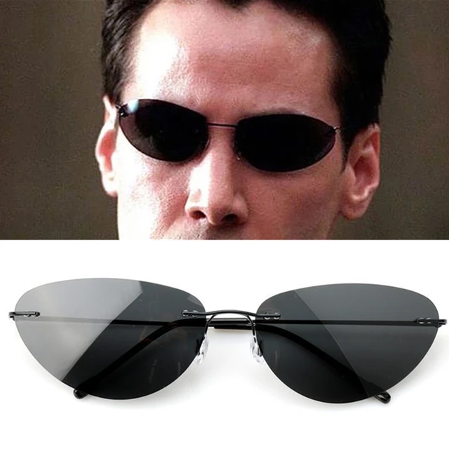 Film The Matrix Neo Cosplay okulary Punk okulary okulary okulary rekwizyty  - AliExpress