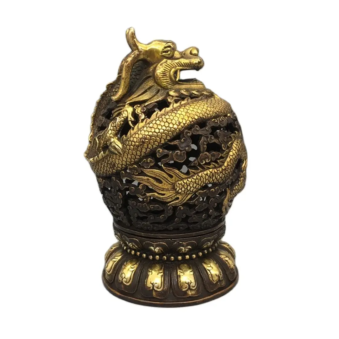 

Collection Chinese Old Copper Handmade dragon Censer ,High Quality Home Art Decoration Incense Burner Crafts