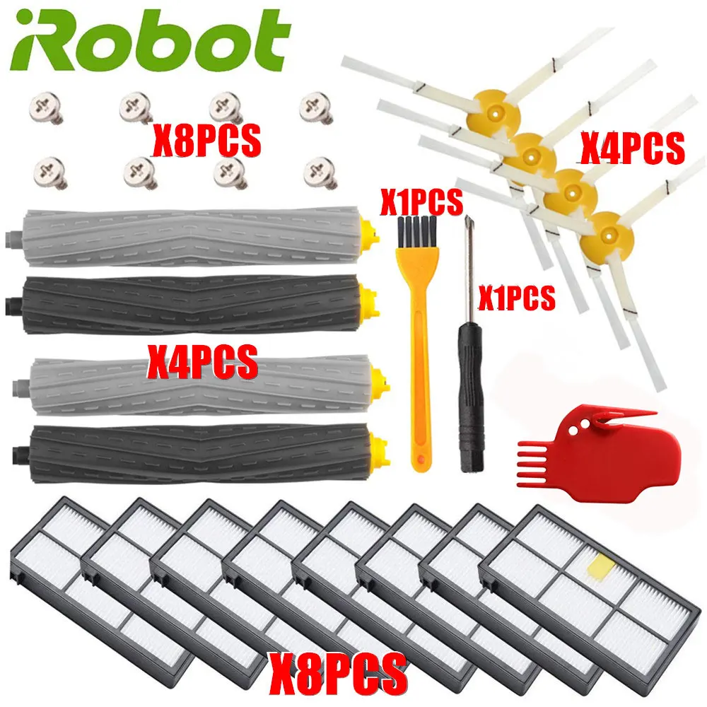 Для IRobot Roomba Запчасти комплект серии 800 860 865 866 870 871 880 885 886 890 900 960 966 980-щётки и фильтры