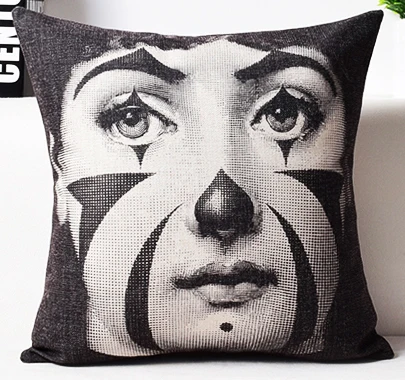 Европейский Винтажный Чехол на подушку rosenthal Piero fornasetti с рисунками для лица, чехлы на подушку с красными губами и глазами, льняной Чехол на подушку для спальни - Цвет: H