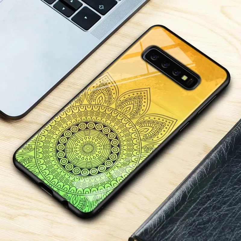 Мандала чакра Йога для samsung Galaxy Note 10 9 8 Pro S10e S10 5G S9 S8 S7 Plus Супер Яркий глянцевый чехол для телефона - Цвет: Style 12