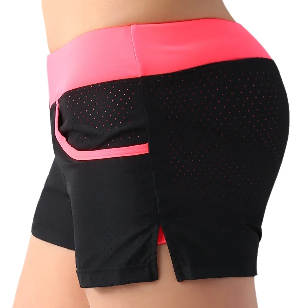 Women's Sport Shorts Loose Quick-drying Running Yoga Black Purplish Red