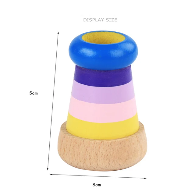 Rainbow Wooden Magical Mini Kaleidoscope Bee Eye Effect Polygon Prism Children Toy 5