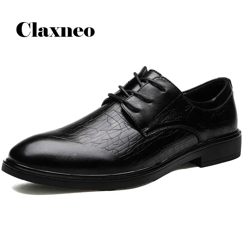 

CLAXNEO Man Dress Leather Shoes Spring Autumn Male Formal Shoe Genuine Leather clax Men's Oxfords Big Size