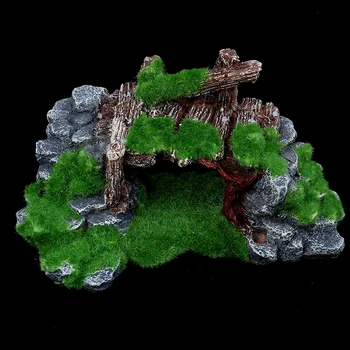 

Aquarium Rock Cave Tree Bridge Fish Tank Ornament Rockery Landscaping Decor 1PC Aquarium Decoration Mountain View