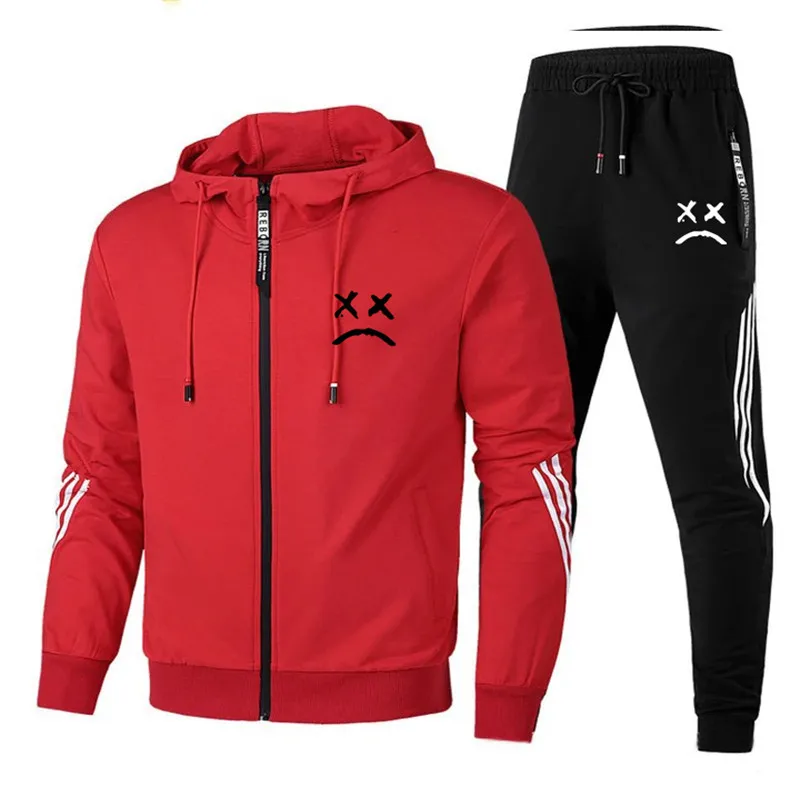 

Men's Casual Tracksuit Long Sleeve Jacket and Pants Sets 2020 Brand Men Suit Spring Autumn Track Suit 2 Pieces Sets Gym Clothing