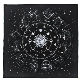 

Special Tablecloth Astrology 12 Constellations Divination Cards Table Cloth For Magicians Tarot Board Game Accessorie 49*49cm