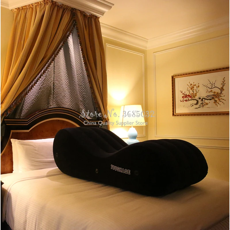 

Last one cheap Interesting Corner Inflatable Bed S-shape Chair Adult Pillows Cube SofaBed Machine for Couples Games withInflator