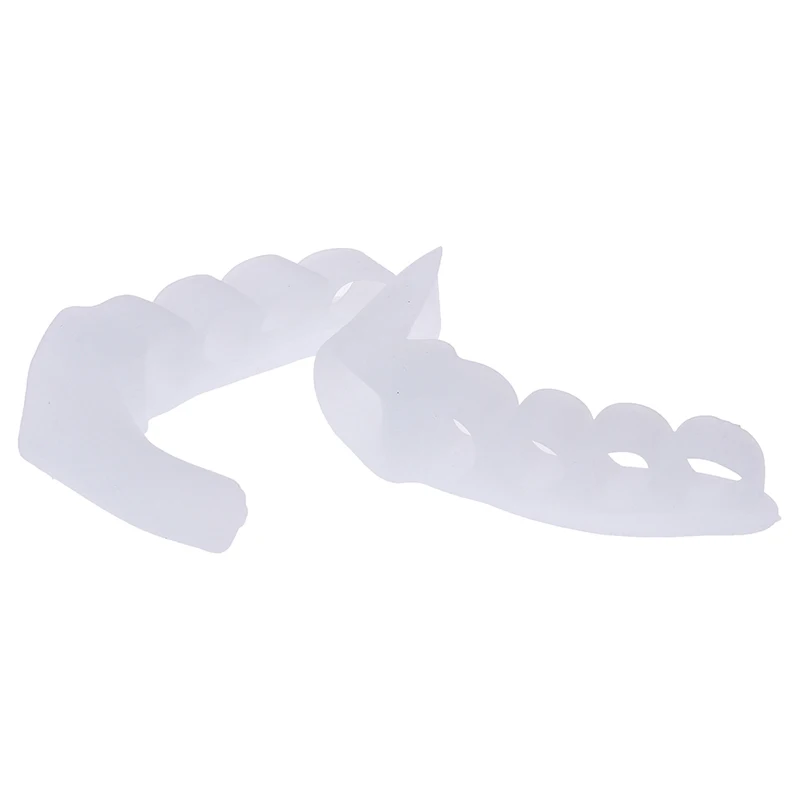 1 Pair Silicone Gel Foot Fingers Two Hole Toe Separator Thumb Valgus Protector Bunion Adjuster Bunionette Pads