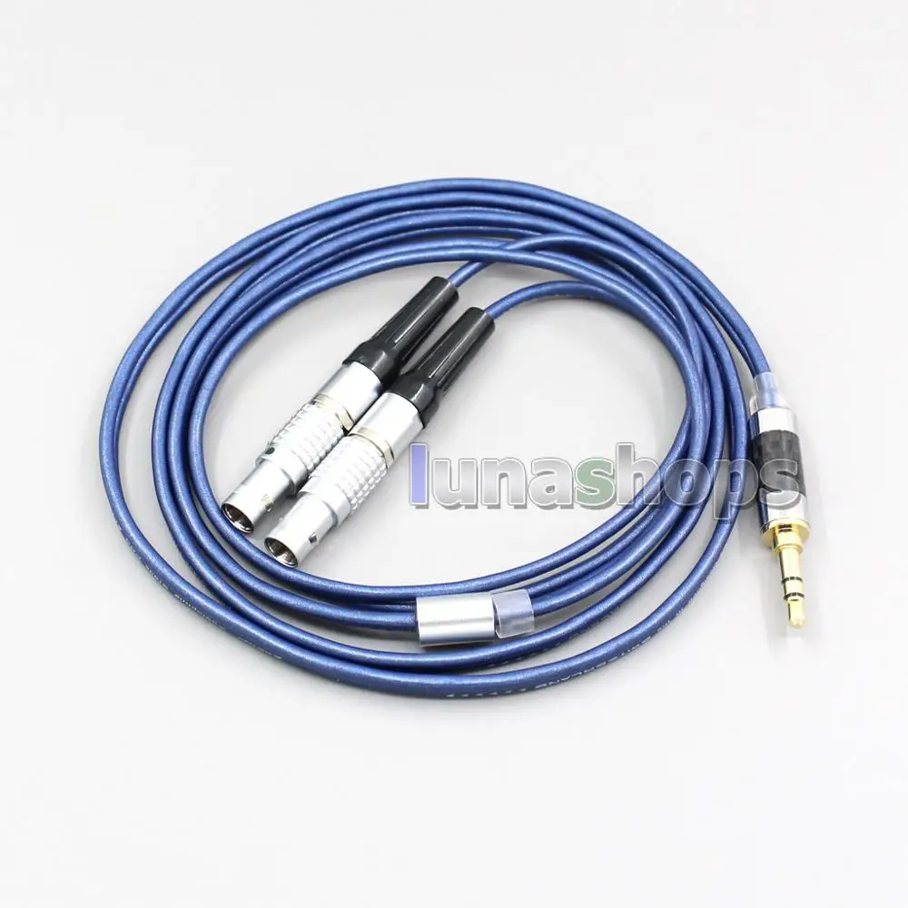 

LN006448 Blue 99% Pure Silver XLR 3.5mm 2.5mm 4.4mm Earphone Cable For Focal Utopia Fidelity Circumaural