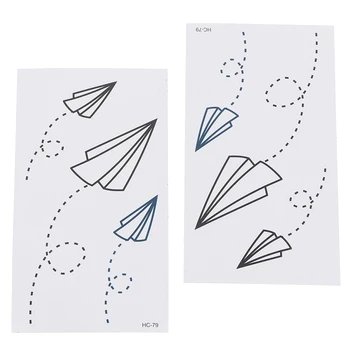 

2pcs/set Body Tattoo Stickers Paper Plane Sticker Disposable Waterproof Fashion Tattoo Sticker For Women Kids
