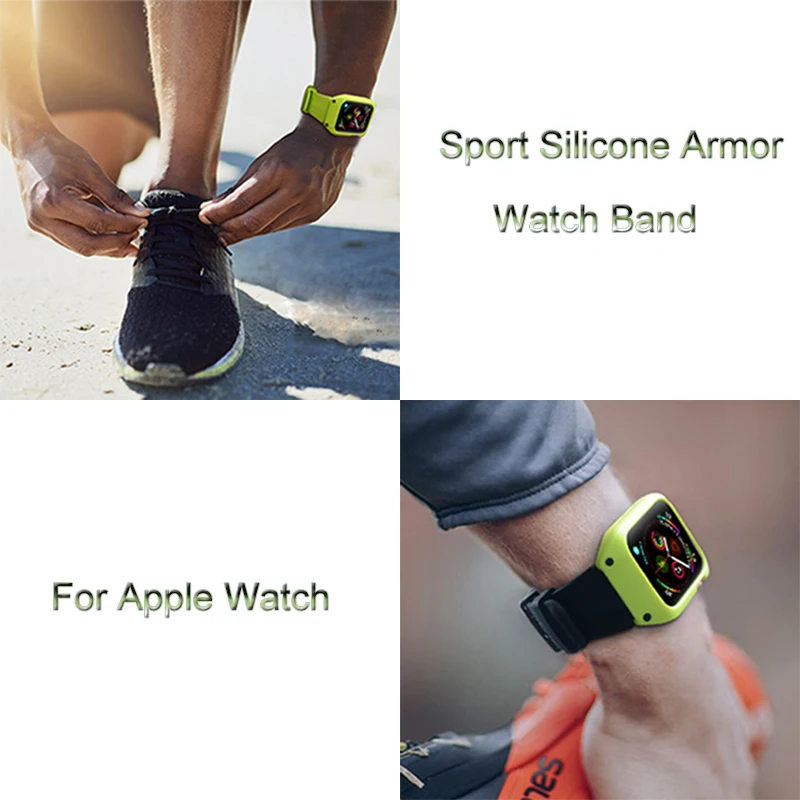 Силиконовый ремешок для часов TPU чехол для часов Apple Watch ремешок 44 мм Полная рамка Защита экрана для iWatch серии 5/4 44 мм браслет