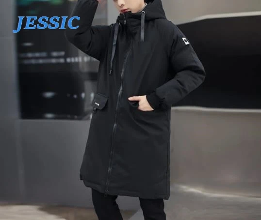 

JESSIC Hooded Winter Jacket Men Maple Leaf Thick Warm Canada Popular Coats Parkas With Hat Long Overcoats Male Clothing
