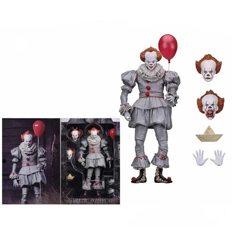 18 см NECA Стивен Кинг это Pennywise Джокер ужас ПВХ фигурка игрушка кукла подарок на Рождество, Хэллоуин Коллекционная модель игрушки - Цвет: with box