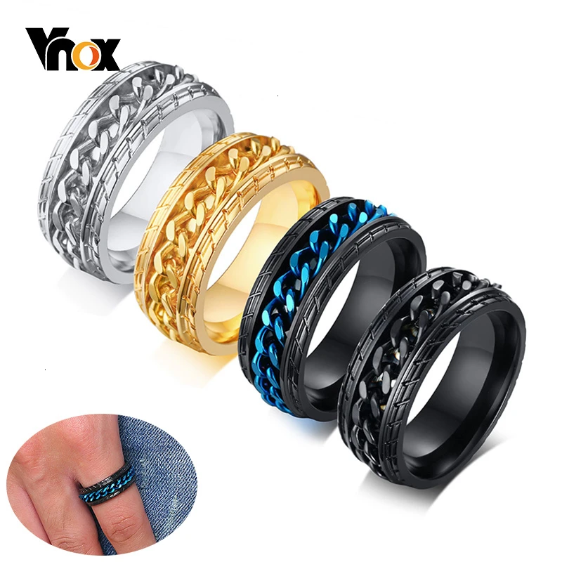 Мужская цепь Спиннер из нержавеющей стали 8 мм|Кольца| |