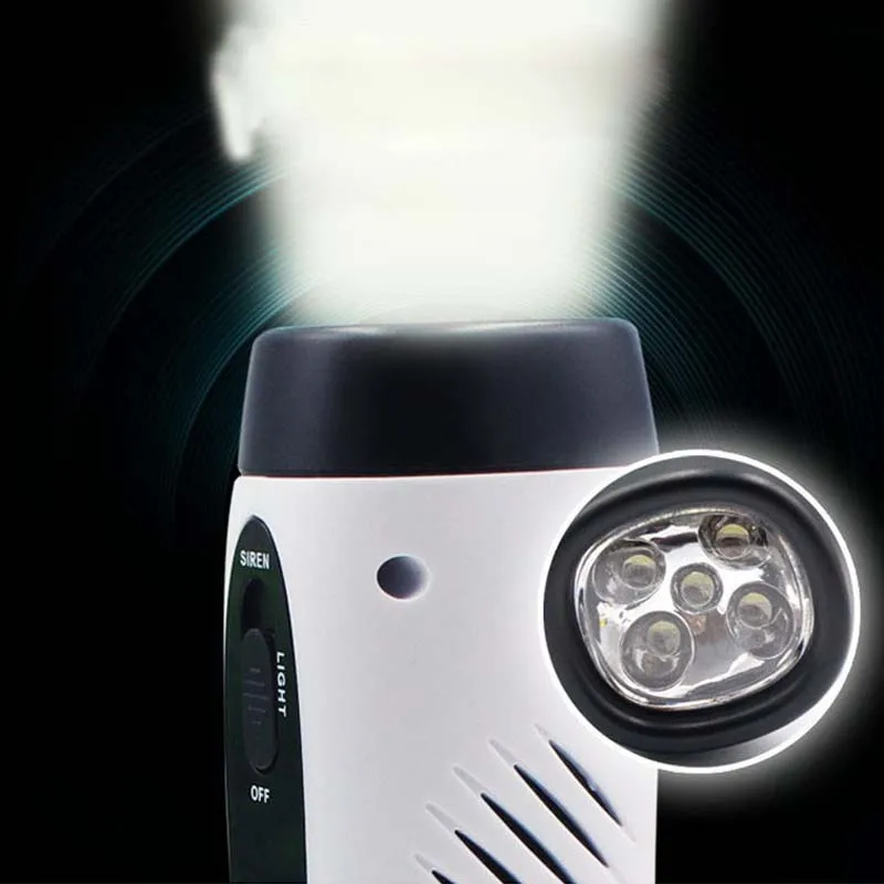 5 светодиодный аварийный Мощный ручной фонарик Динамо портативный фонарь MuiltiFunction с AM/FM радио для зарядного устройства телефона