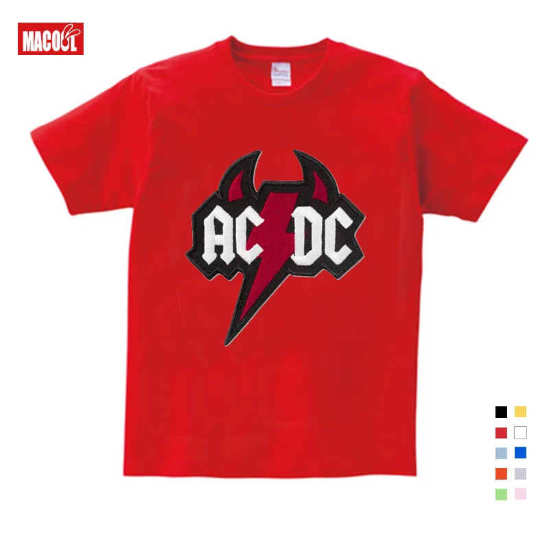 red childreT-shirt Детские футболки детская одежда для мальчиков футболка для маленьких девочек, одежда ac dc, крутая футболка для маленьких девочек Детская Хлопковая футболка, летний топ - Цвет: red childreT-shirt