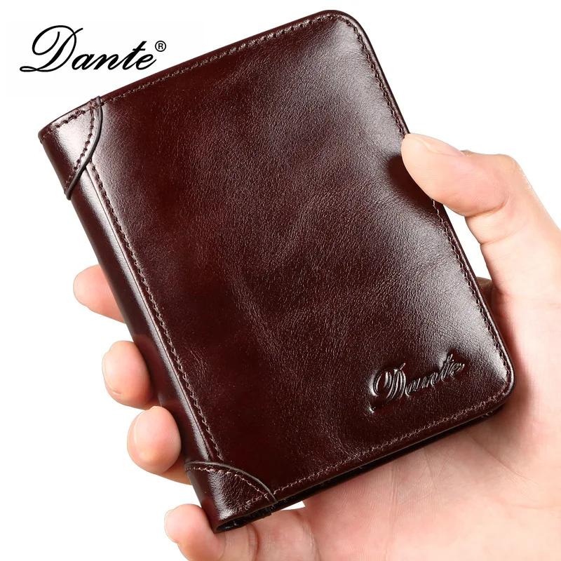 

dante RFID Blocking Wallet Men Genuine Cow Leather Purses Identity Theft Protection Money Bag Cards Holder Clutch Wallets