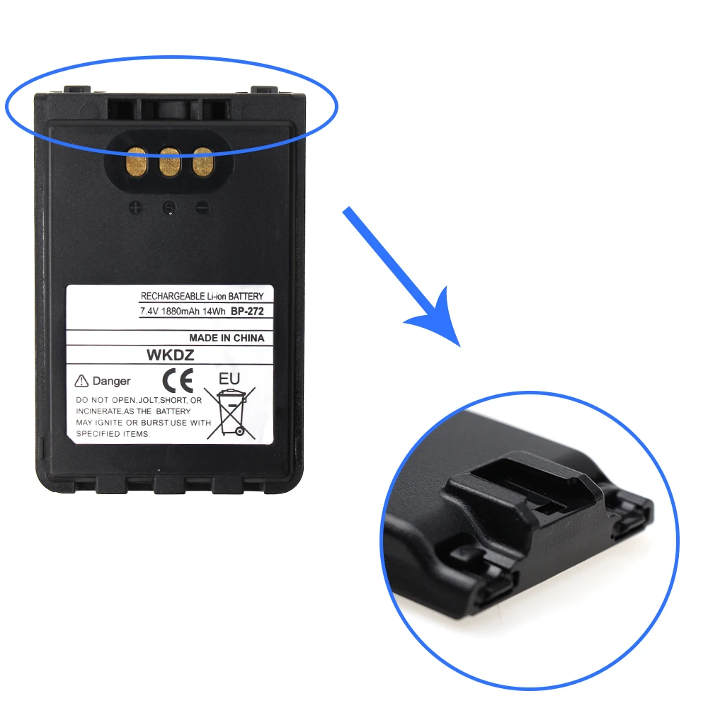 Substituição de Rádio Bateria + Clipe de Cinto Bateria para Ic-31a Icom 1880 Mah 2x Bp272 31e 51a 51e - Image 6