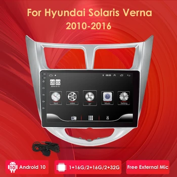 

4G For Solaris 1 2 Hyundai Accent Verna 2G+32G Car Radio 2 din android 10 Video multimedia Player Navigation GPS WiFi 2011-2018