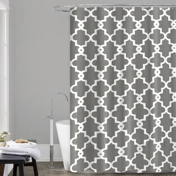 

Printed Shower Curtains Modern Bathtub Covers Bathroom Washroom Decoration Thick Waterproof Moldproof Grommet Curtain with Hook