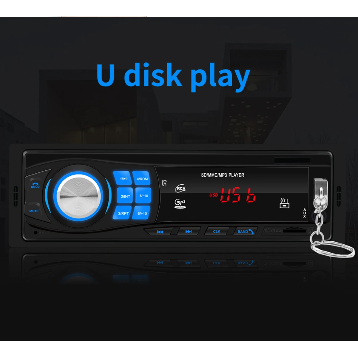 12 В Универсальный Автомобильный Bluetooth MP3-плеер TF/USB/AUX-in/BT аудио плеер USB интерфейс 87,5-108 МГц fm-радио Встроенный смарт BT чип