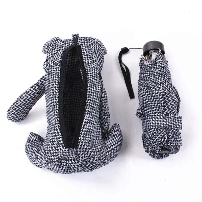 

Discount Only Today Little Bear Doll Five-folding Umbrella for Women and Men Metal Non-automatic Fashion Umbrella for Adults