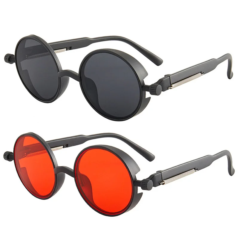 Модные солнцезащитные очки в стиле стимпанк круглой оправе ретро классические