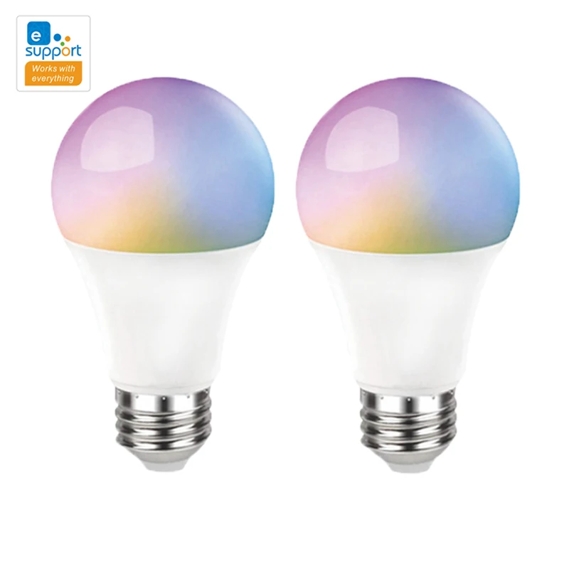 Умная Светодиодная лампа с Wi Fi E27 9 Вт RGB + CCT совместимая Alexa Google Home беспроводным