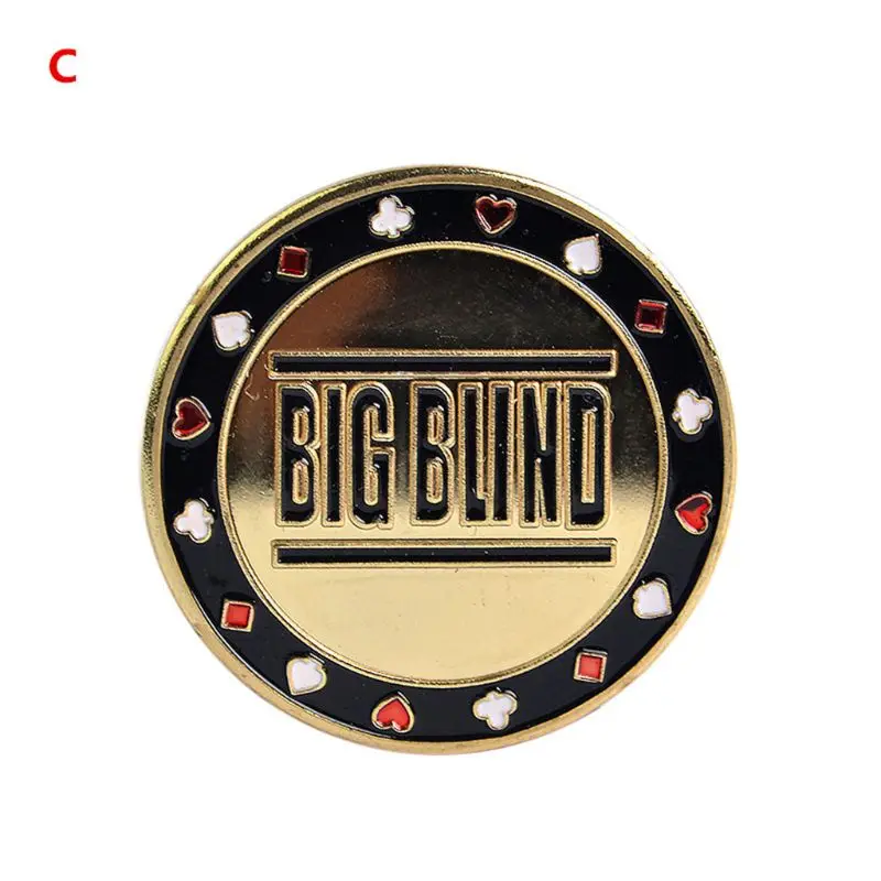 C Metal Casino Hold'em Dealer / All in / Bigblind / Smallblind Gambling Poker Chip - Цвет: C