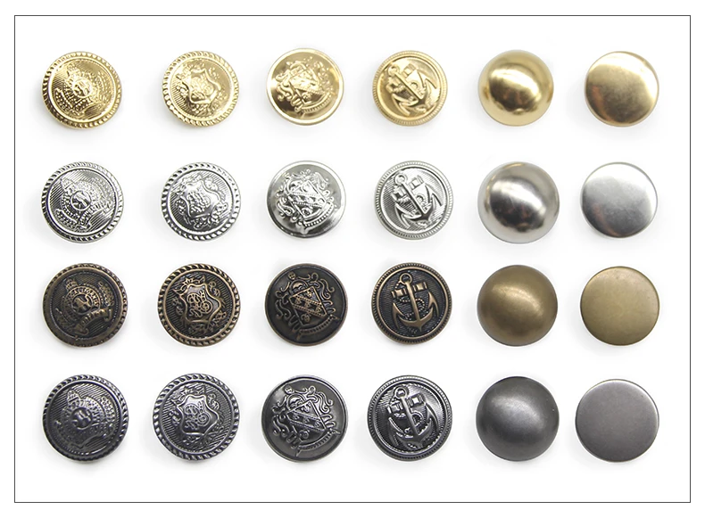 10 Stück/Los 15/18/20/23/25mm Vintage Kupfer Metallknöpfe Bekleidung Überzieher Nähzubehör Knöpfe für Kleidung Handarbeiten DIY – Detail 4