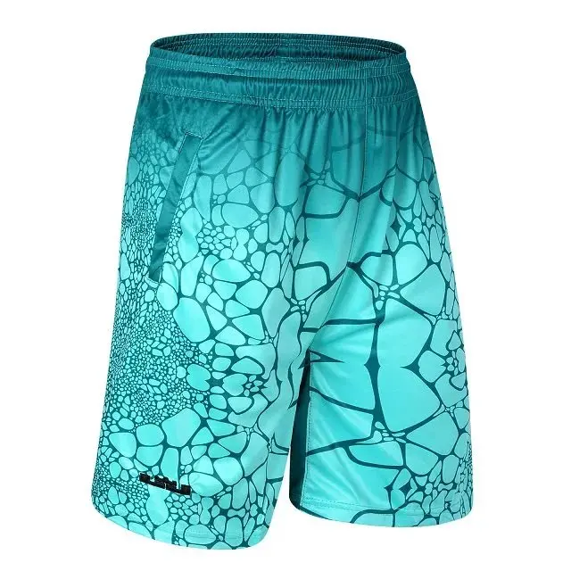 

Turquoise water pattern lattice striped basketball shorts, European code standard S-5XL, free shipping