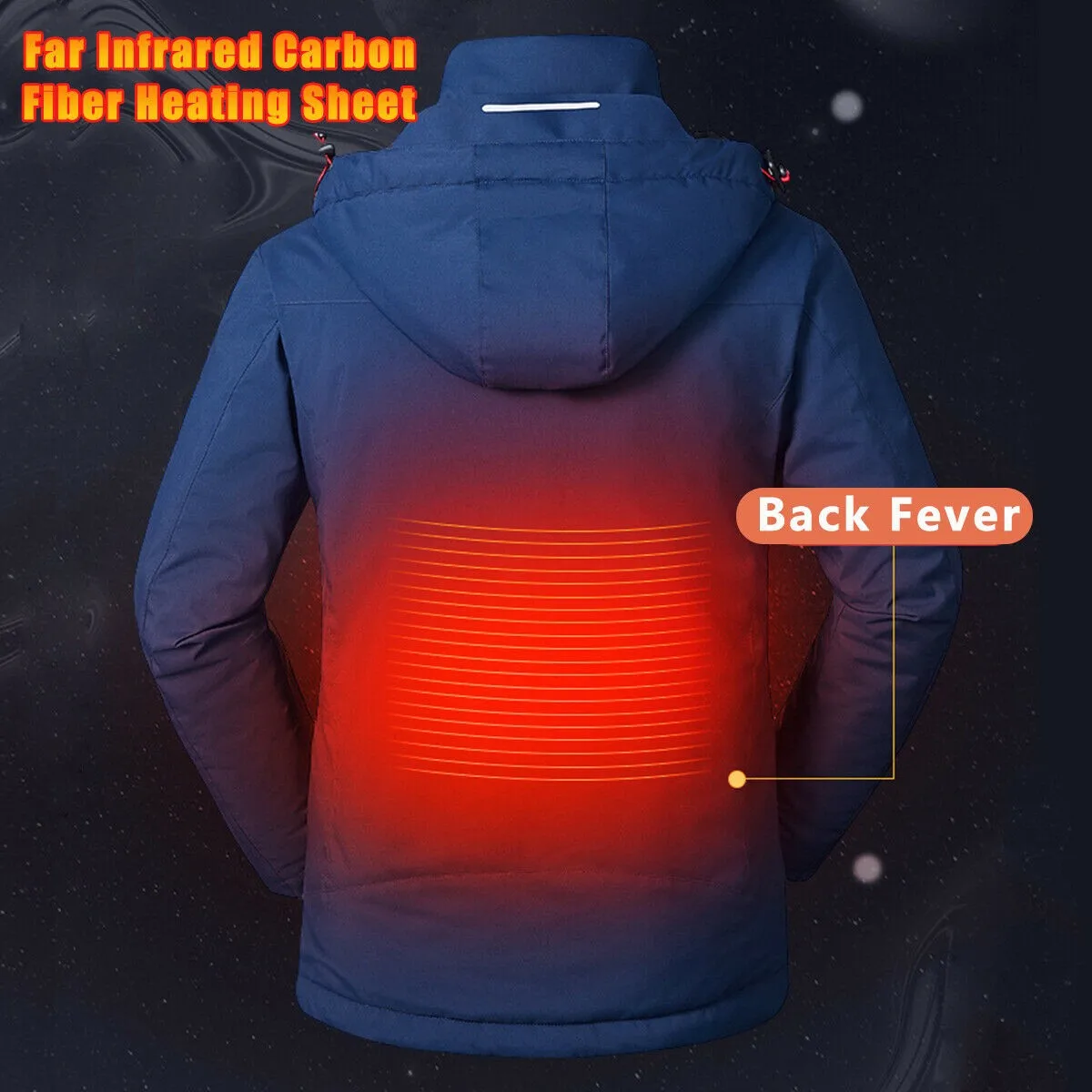 Осень для мужчин s Softshell походные куртки мужской Открытый мужская мода сплошной цвет Smart USB Отопление Теплый пуховик на молнии пальто#3