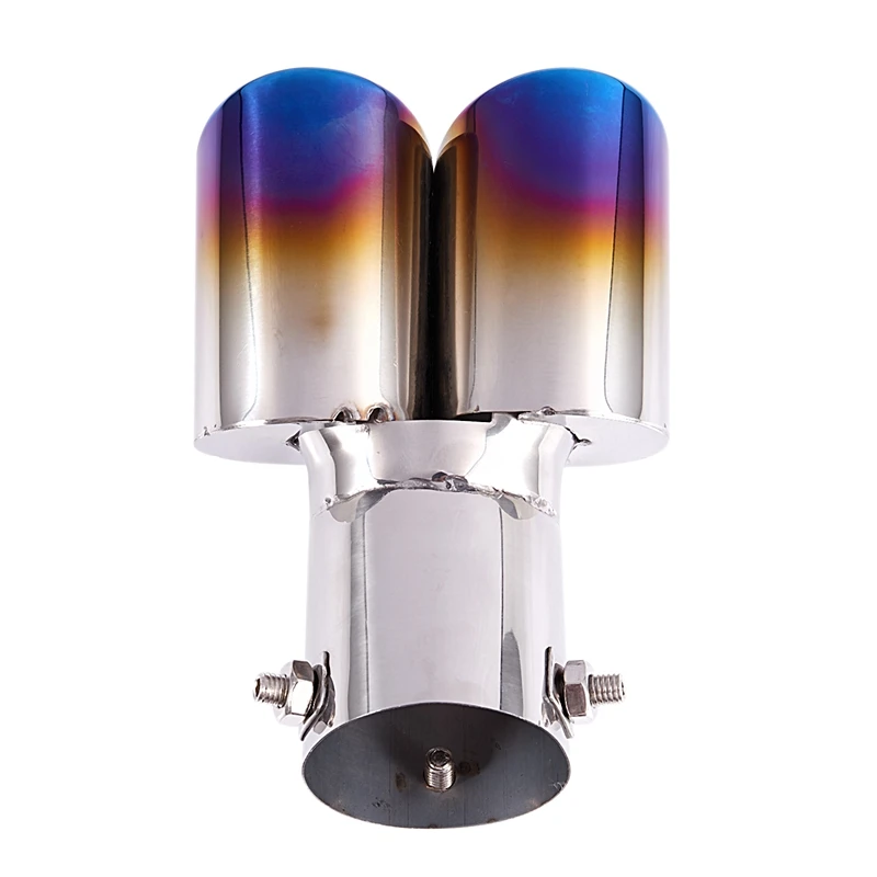 

Hot HG-Stainless Steel Exhaust Muffler Tip 1 To 2 Dual Pipe Trim Modified Car Rear Tail Throat Suitable for Exhaust Diameter Les