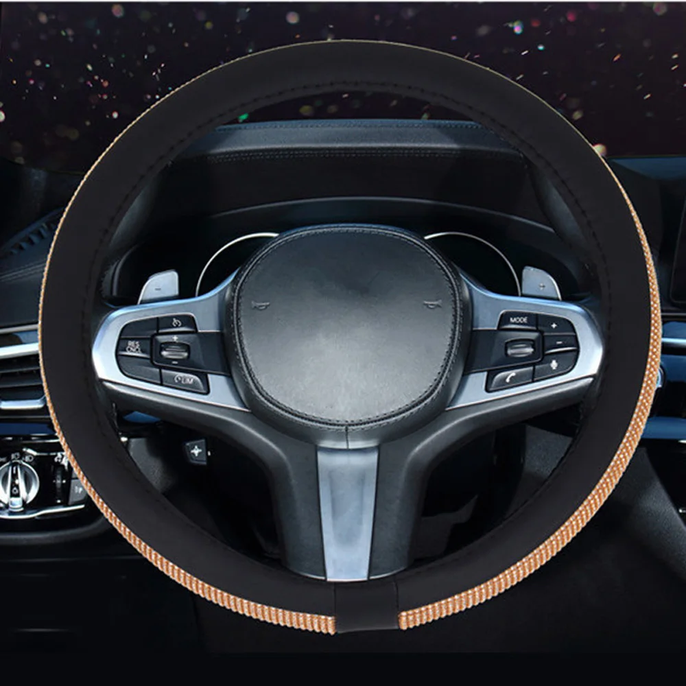 Universal Steering wheel cover Protective Crystal Drill Decor Wear-resistant