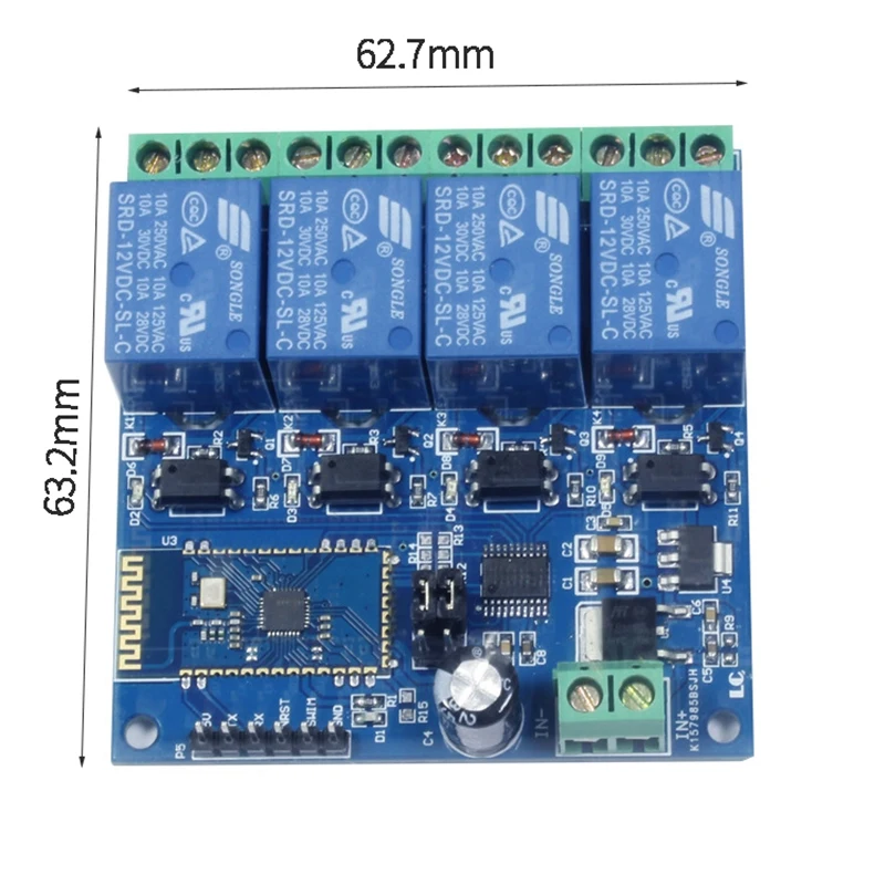 12 В 4CH пульт дистанционного управления Bluetooth релейный модуль для Android Мобильный мотор Светодиодный светильник DIY Электронный комплект