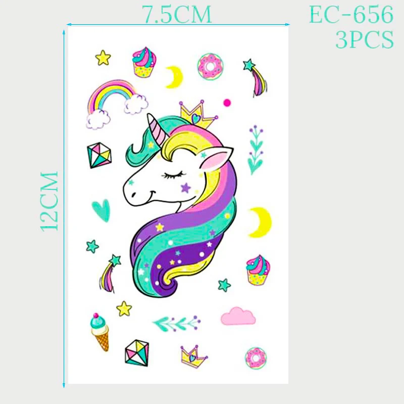 3page stickers Девичьи вечерние принадлежности в виде единорога, бумажная тарелка в виде единорога, чашка для дня рождения, декорации вечеринок, для детей, угощение гостей, закуски, торты, продукты для детского душа - Цвет: 3page stickers