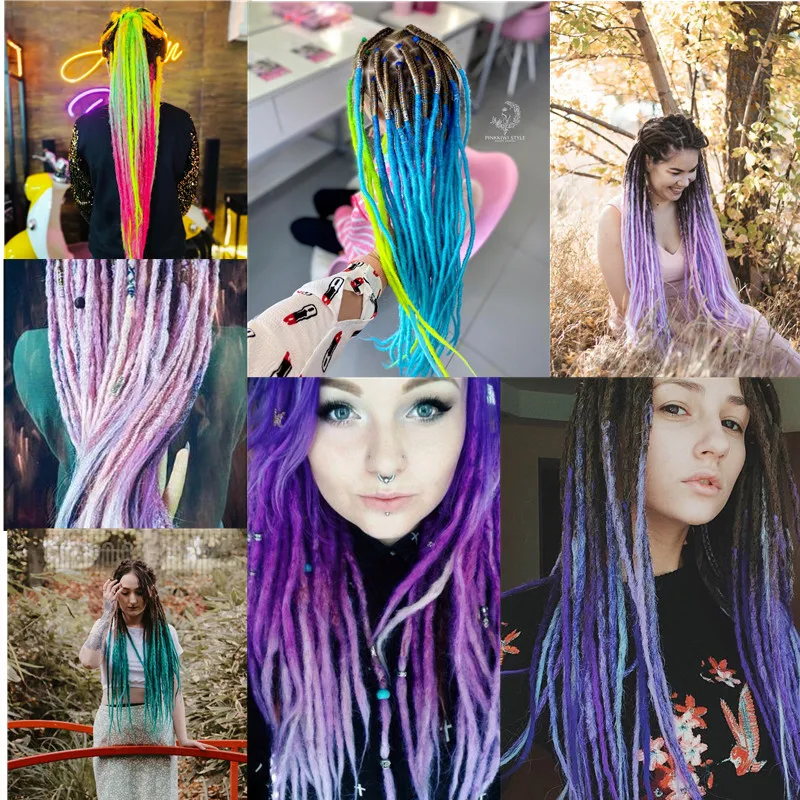 Full Star Synthetic Ombre Faux Locs Crochet Hair 24" 5strands/pack Low Temperature Fiber Lock Braiding Hair Extensions