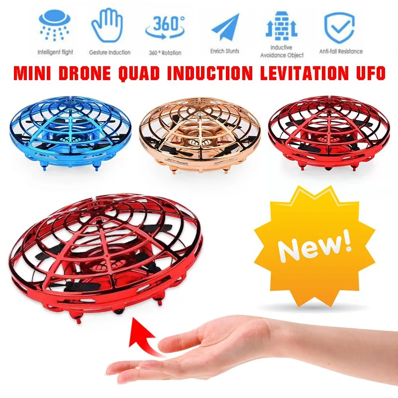 Mini Drone levitación Ufo Volador De Juguete de inducción de cuatro Control Manual Niños Regalos. 