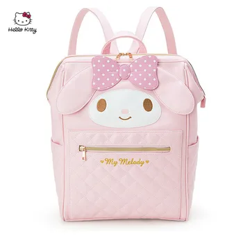 

HELLO KITTY Children's Backpack Female PU Fashion Teen Girl Multi-Function Schoolbag Girl Student Bag Suitable for Young Girl