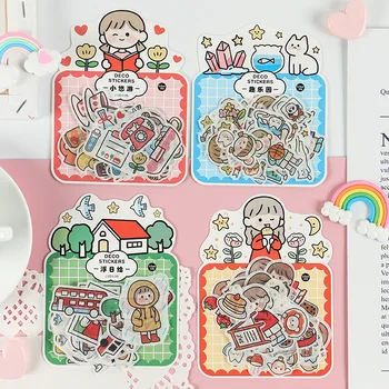 

40Pcs/lot Lovely Girl Life Series Decoration Sticker DIY Scrapbooking Label Diary Album Sticker Escolar Japanese Stationery