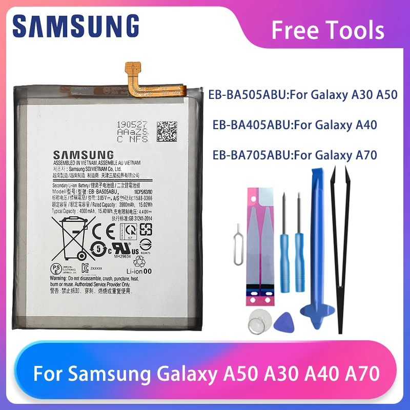 Оригинальный аккумулятор для телефона Samsung Galaxy A30 A30S A20 A50 A505F SM-A505F A505FN SM-A205FN A40 A405 A70