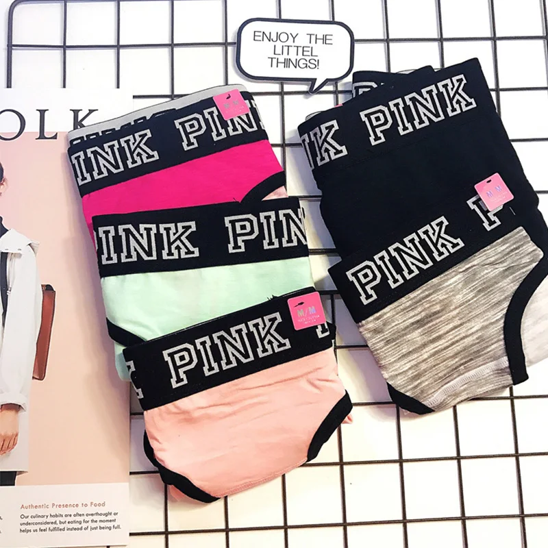 Пикантные женские модные розовые бикини с буквами Бесшовные трусики нижнее