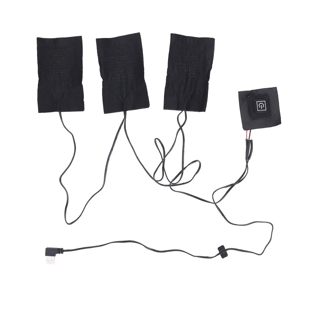 Электрическая грелка для одежды, обогреватель, грелки, Прочный USB, черная подушка, куртка, зимняя, 3 шестерни, регулируемая одежда, нагревательный лист