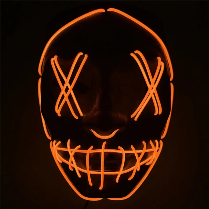 Хэллоуин Led маска для вечеринки Карнавальная маска светящаяся маска светится в темноте тушь для ресниц ужас светящаяся маска