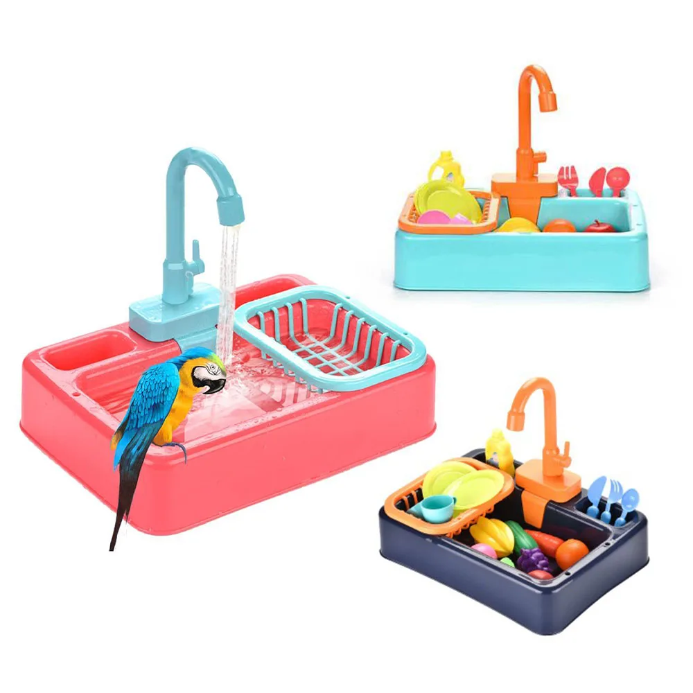 Alimentador de aves automático, bañera de loro, grifo de piscina, ducha de baño de loros, dispensador de agua, jaula de pájaro, baño, juguetes de loros