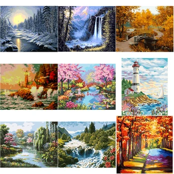 

Paint by Numbers Canvas Scenery Oil Painting Poster Colorful Posters and Prints Unfinished Craft Home Decoration DIY Hobby